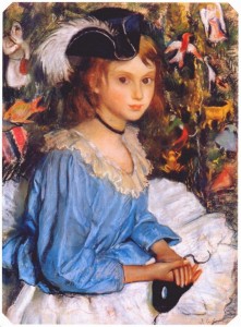 Катя в голубом у елки 1922